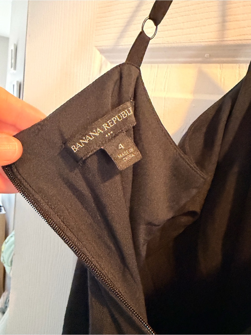 Banana Republic Black Midi Slip Dress with Front Tie - Picture 3 of 3